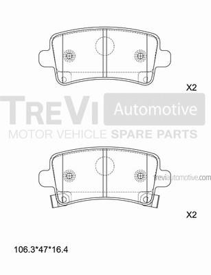 Trevi automotive PF1438 Гальмівні колодки, комплект PF1438: Купити в Україні - Добра ціна на EXIST.UA!