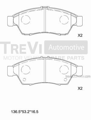 Trevi automotive PF1155 Гальмівні колодки, комплект PF1155: Купити в Україні - Добра ціна на EXIST.UA!