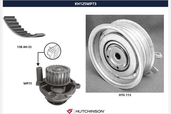 Hutchinson KH 125WP73 Ремінь ГРМ, комплект з водяним насосом KH125WP73: Купити в Україні - Добра ціна на EXIST.UA!