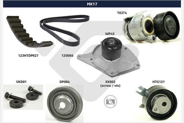  MK17 Комплект ременя генератора MK17: Купити в Україні - Добра ціна на EXIST.UA!