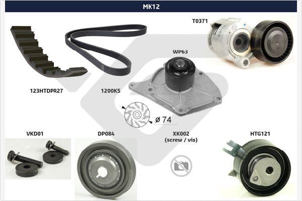  MK12 Комплект ременя генератора MK12: Купити в Україні - Добра ціна на EXIST.UA!