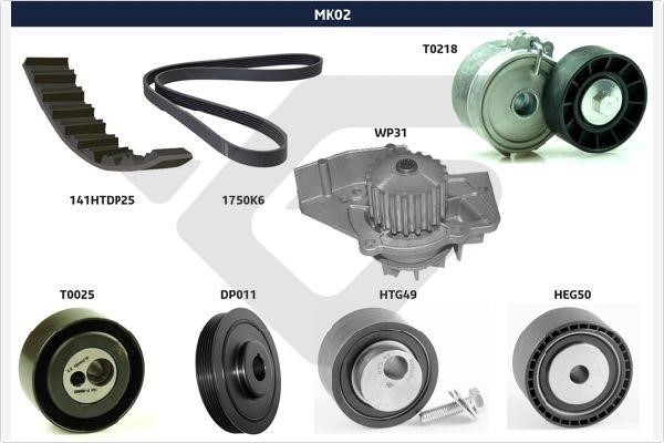  MK02 Комплект ременя генератора MK02: Купити в Україні - Добра ціна на EXIST.UA!
