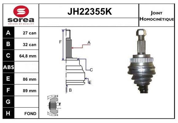 SNRA JH22355K Шарнір рівних кутових швидкостей (ШРКШ) JH22355K: Купити в Україні - Добра ціна на EXIST.UA!