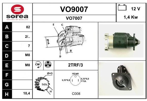 SNRA VO9007 Стартер VO9007: Купити в Україні - Добра ціна на EXIST.UA!