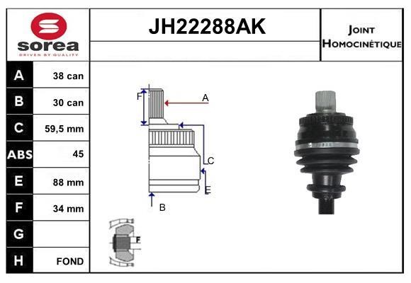 SNRA JH22288AK Шарнір рівних кутових швидкостей (ШРКШ) JH22288AK: Купити в Україні - Добра ціна на EXIST.UA!