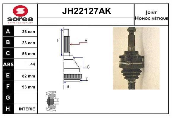 SNRA JH22127AK Шарнір рівних кутових швидкостей (ШРКШ) JH22127AK: Приваблива ціна - Купити в Україні на EXIST.UA!
