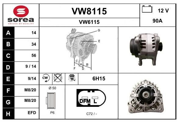 SNRA VW8115 Генератор VW8115: Купити в Україні - Добра ціна на EXIST.UA!