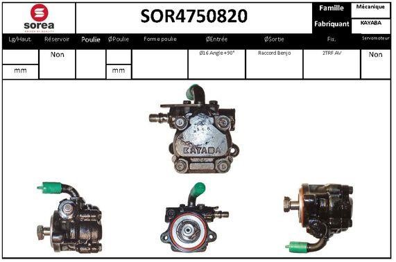 SNRA SOR4750820 Насос гідропідсилювача керма SOR4750820: Купити в Україні - Добра ціна на EXIST.UA!