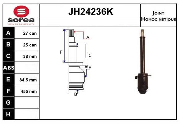 SNRA JH24236K Комплект шарнірів, приводний вал JH24236K: Купити в Україні - Добра ціна на EXIST.UA!