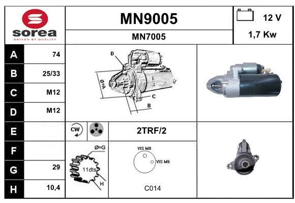 SNRA MN9005 Стартер MN9005: Купити в Україні - Добра ціна на EXIST.UA!