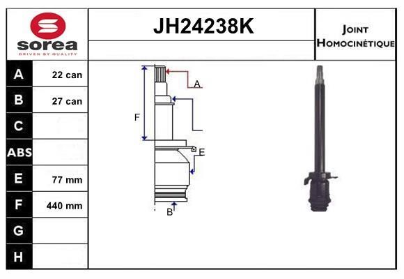 SNRA JH24238K Комплект шарнірів, приводний вал JH24238K: Купити в Україні - Добра ціна на EXIST.UA!