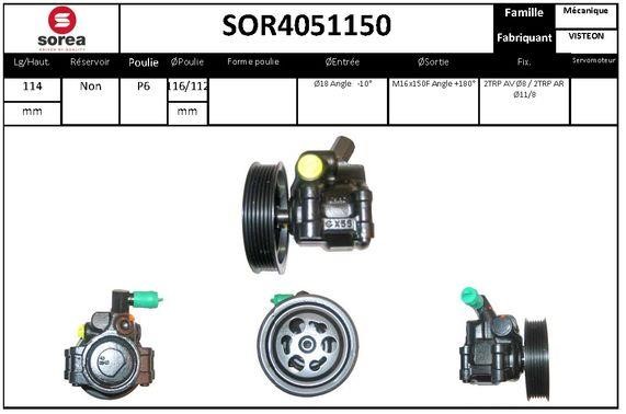 SNRA SOR4051150 Насос гідропідсилювача керма SOR4051150: Приваблива ціна - Купити в Україні на EXIST.UA!
