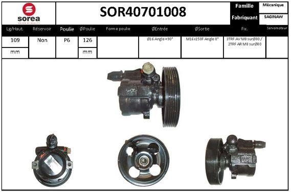 SNRA SOR40701008 Насос гідропідсилювача керма SOR40701008: Приваблива ціна - Купити в Україні на EXIST.UA!