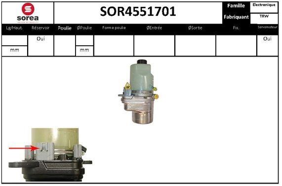 SNRA SOR4551701 Насос гідропідсилювача керма SOR4551701: Купити в Україні - Добра ціна на EXIST.UA!