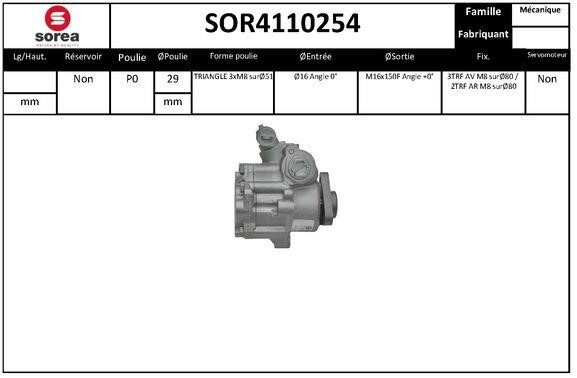 SNRA SOR4110254 Насос гідропідсилювача керма SOR4110254: Купити в Україні - Добра ціна на EXIST.UA!