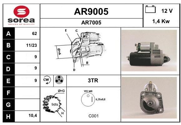 SNRA AR9005 Стартер AR9005: Купити в Україні - Добра ціна на EXIST.UA!