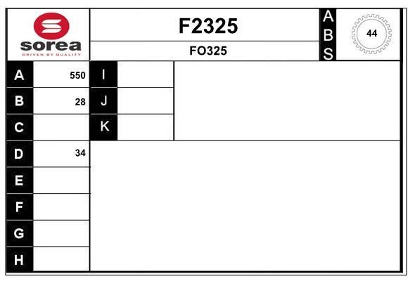 SNRA F2325 Вал привідний F2325: Купити в Україні - Добра ціна на EXIST.UA!