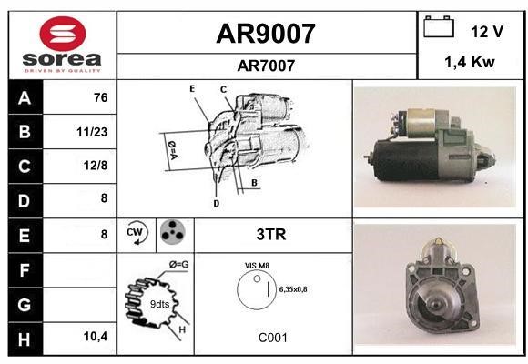 SNRA AR9007 Стартер AR9007: Купити в Україні - Добра ціна на EXIST.UA!