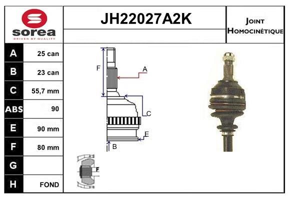 SNRA JH22027A2K Шарнір рівних кутових швидкостей (ШРКШ) JH22027A2K: Купити в Україні - Добра ціна на EXIST.UA!