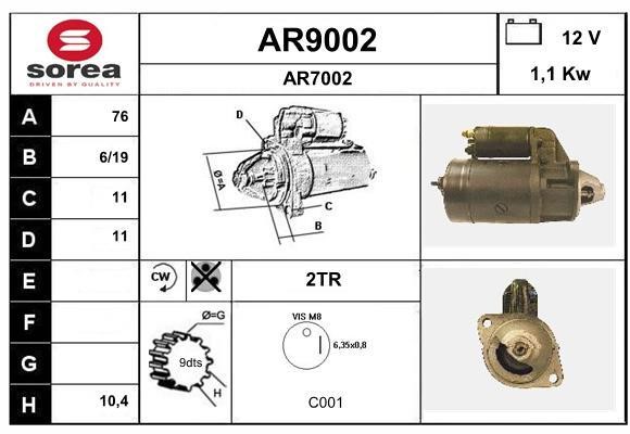 SNRA AR9002 Стартер AR9002: Купити в Україні - Добра ціна на EXIST.UA!