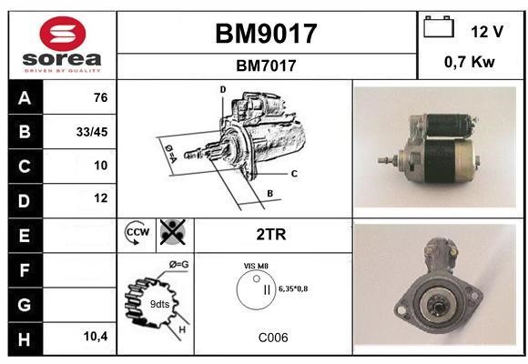 SNRA BM9017 Стартер BM9017: Купити в Україні - Добра ціна на EXIST.UA!