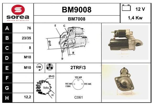 SNRA BM9008 Стартер BM9008: Купити в Україні - Добра ціна на EXIST.UA!