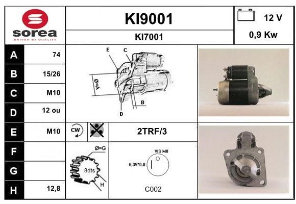 SNRA KI9001 Стартер KI9001: Купити в Україні - Добра ціна на EXIST.UA!