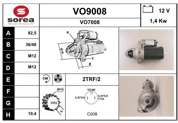 SNRA VO9008 Стартер VO9008: Купити в Україні - Добра ціна на EXIST.UA!
