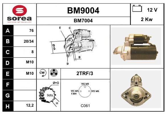 SNRA BM9004 Стартер BM9004: Купити в Україні - Добра ціна на EXIST.UA!