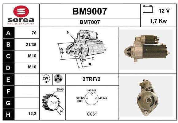 SNRA BM9007 Стартер BM9007: Купити в Україні - Добра ціна на EXIST.UA!
