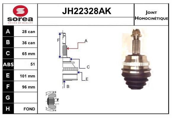 SNRA JH22328AK Шарнір рівних кутових швидкостей (ШРКШ) JH22328AK: Купити в Україні - Добра ціна на EXIST.UA!