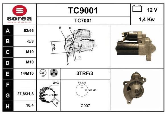 SNRA TC9001 Стартер TC9001: Купити в Україні - Добра ціна на EXIST.UA!