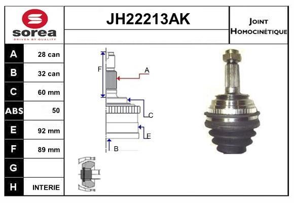 SNRA JH22213AK Шарнір рівних кутових швидкостей (ШРКШ) JH22213AK: Купити в Україні - Добра ціна на EXIST.UA!