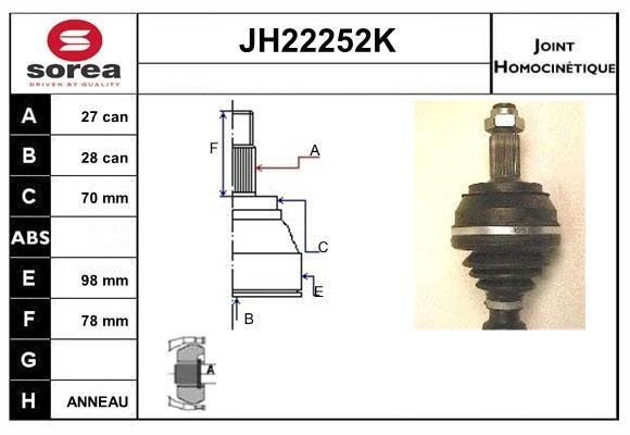 SNRA JH22252K Шарнір рівних кутових швидкостей (ШРКШ) JH22252K: Купити в Україні - Добра ціна на EXIST.UA!
