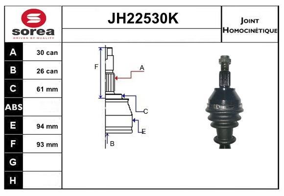 SNRA JH22530K Шарнір рівних кутових швидкостей (ШРКШ) JH22530K: Купити в Україні - Добра ціна на EXIST.UA!