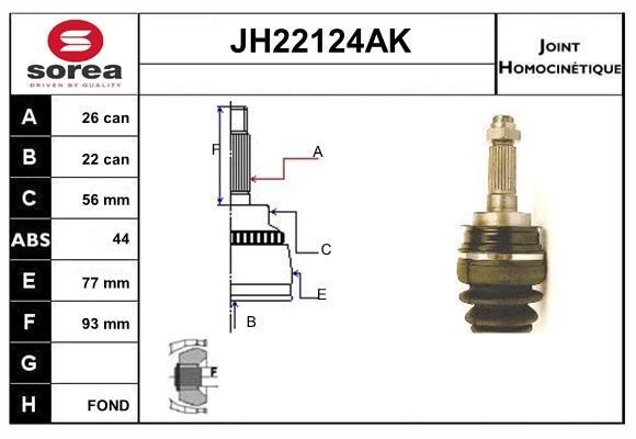 SNRA JH22124AK Шарнір рівних кутових швидкостей (ШРКШ) JH22124AK: Купити в Україні - Добра ціна на EXIST.UA!