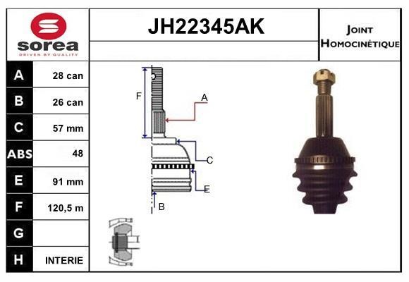 SNRA JH22345AK Шарнір рівних кутових швидкостей (ШРКШ) JH22345AK: Купити в Україні - Добра ціна на EXIST.UA!