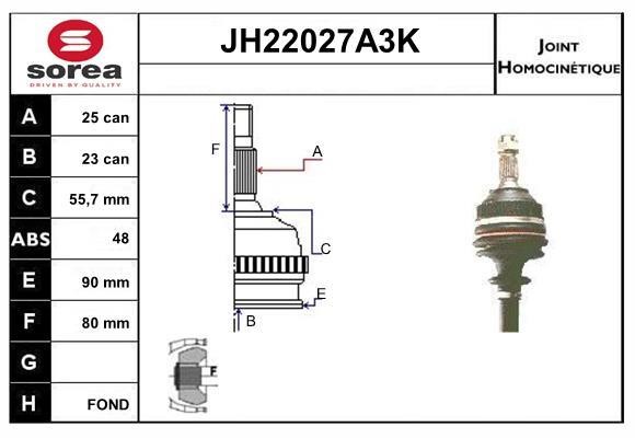 SNRA JH22027A3K Шарнір рівних кутових швидкостей (ШРКШ) JH22027A3K: Купити в Україні - Добра ціна на EXIST.UA!