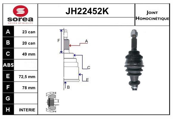 SNRA JH22452K Шарнір рівних кутових швидкостей (ШРКШ) JH22452K: Купити в Україні - Добра ціна на EXIST.UA!