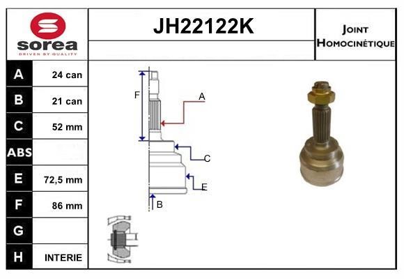 SNRA JH22122K Шарнір рівних кутових швидкостей (ШРКШ) JH22122K: Приваблива ціна - Купити в Україні на EXIST.UA!