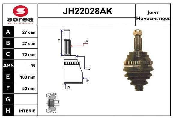 SNRA JH22028AK Шарнір рівних кутових швидкостей (ШРКШ) JH22028AK: Купити в Україні - Добра ціна на EXIST.UA!