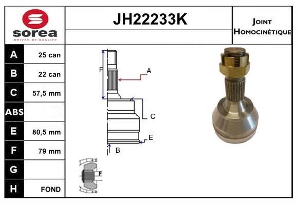 SNRA JH22233K Шарнір рівних кутових швидкостей (ШРКШ) JH22233K: Купити в Україні - Добра ціна на EXIST.UA!