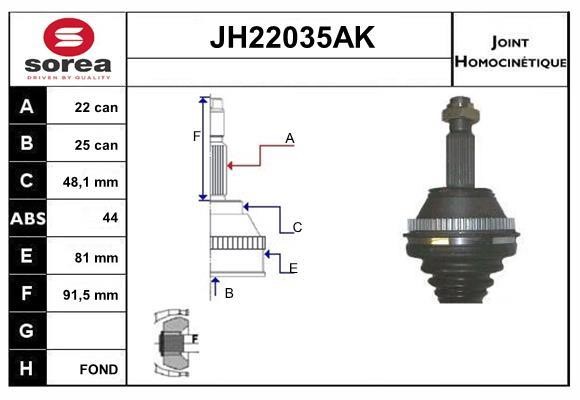 SNRA JH22035AK Шарнір рівних кутових швидкостей (ШРКШ) JH22035AK: Купити в Україні - Добра ціна на EXIST.UA!