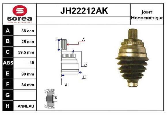 SNRA JH22212AK Шарнір рівних кутових швидкостей (ШРКШ) JH22212AK: Купити в Україні - Добра ціна на EXIST.UA!