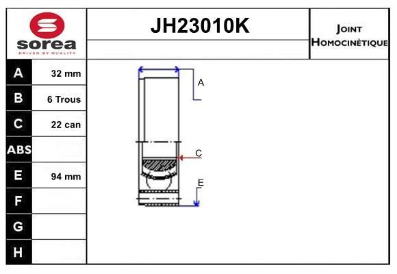 SNRA JH23010K Шарнір рівних кутових швидкостей (ШРКШ) JH23010K: Купити в Україні - Добра ціна на EXIST.UA!