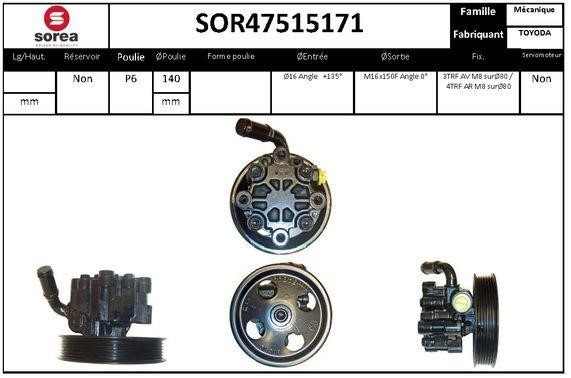 SNRA SOR47515171 Насос гідропідсилювача керма SOR47515171: Приваблива ціна - Купити в Україні на EXIST.UA!