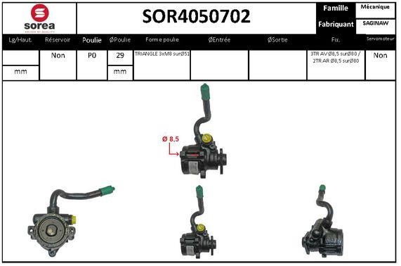 SNRA SOR4050702 Насос гідропідсилювача керма SOR4050702: Купити в Україні - Добра ціна на EXIST.UA!