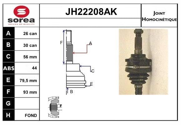 SNRA JH22208AK Шарнір рівних кутових швидкостей (ШРКШ) JH22208AK: Купити в Україні - Добра ціна на EXIST.UA!