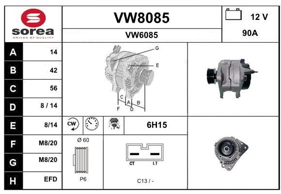 SNRA VW8085 Генератор VW8085: Купити в Україні - Добра ціна на EXIST.UA!