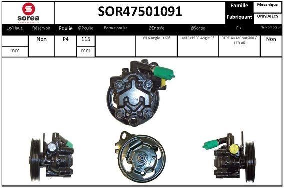 SNRA SOR47501091 Насос гідропідсилювача керма SOR47501091: Купити в Україні - Добра ціна на EXIST.UA!